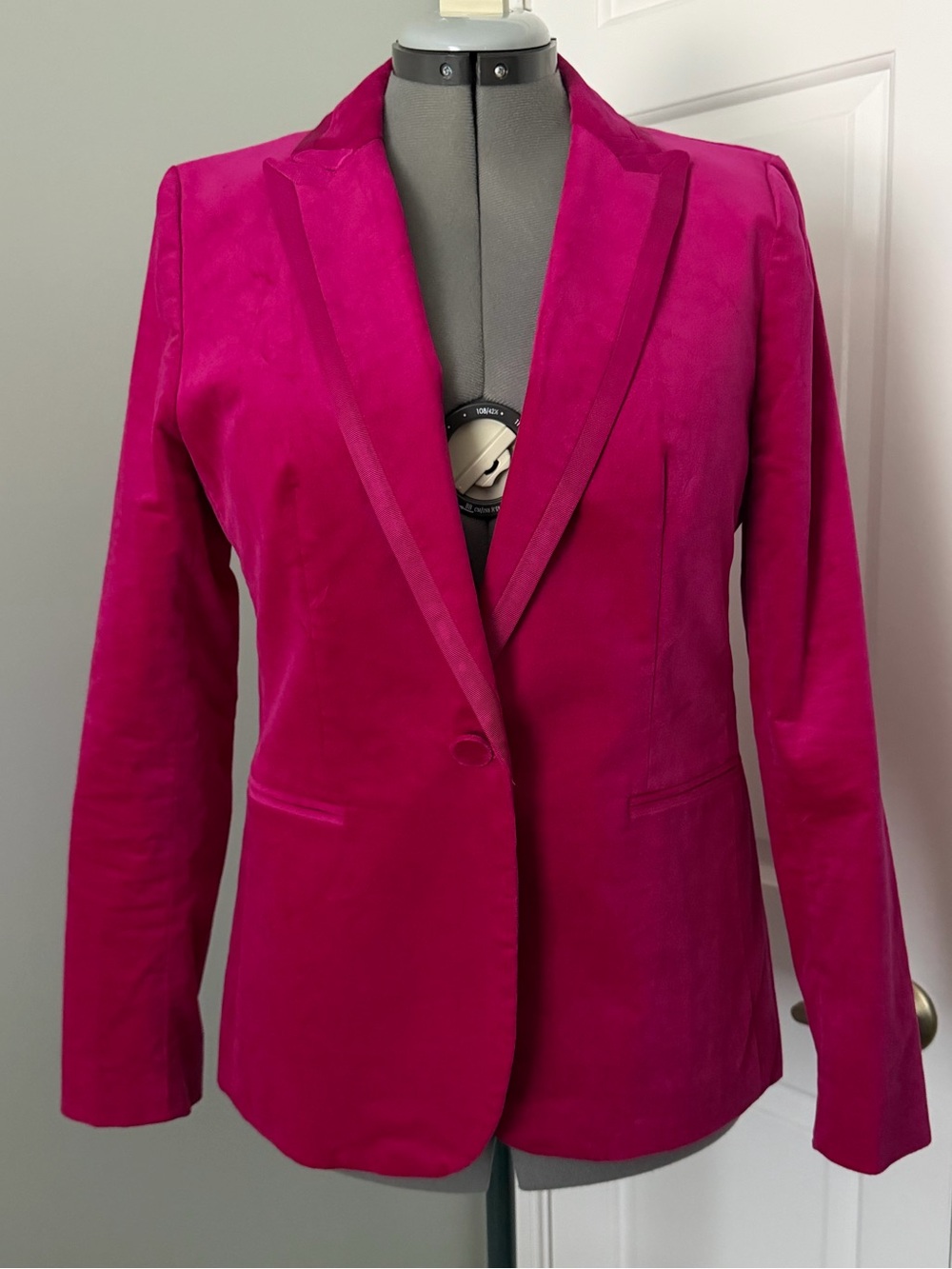 NWOT J. Crew Brilliant Berry Hot Pink Single-Button Velvet Blazer 10